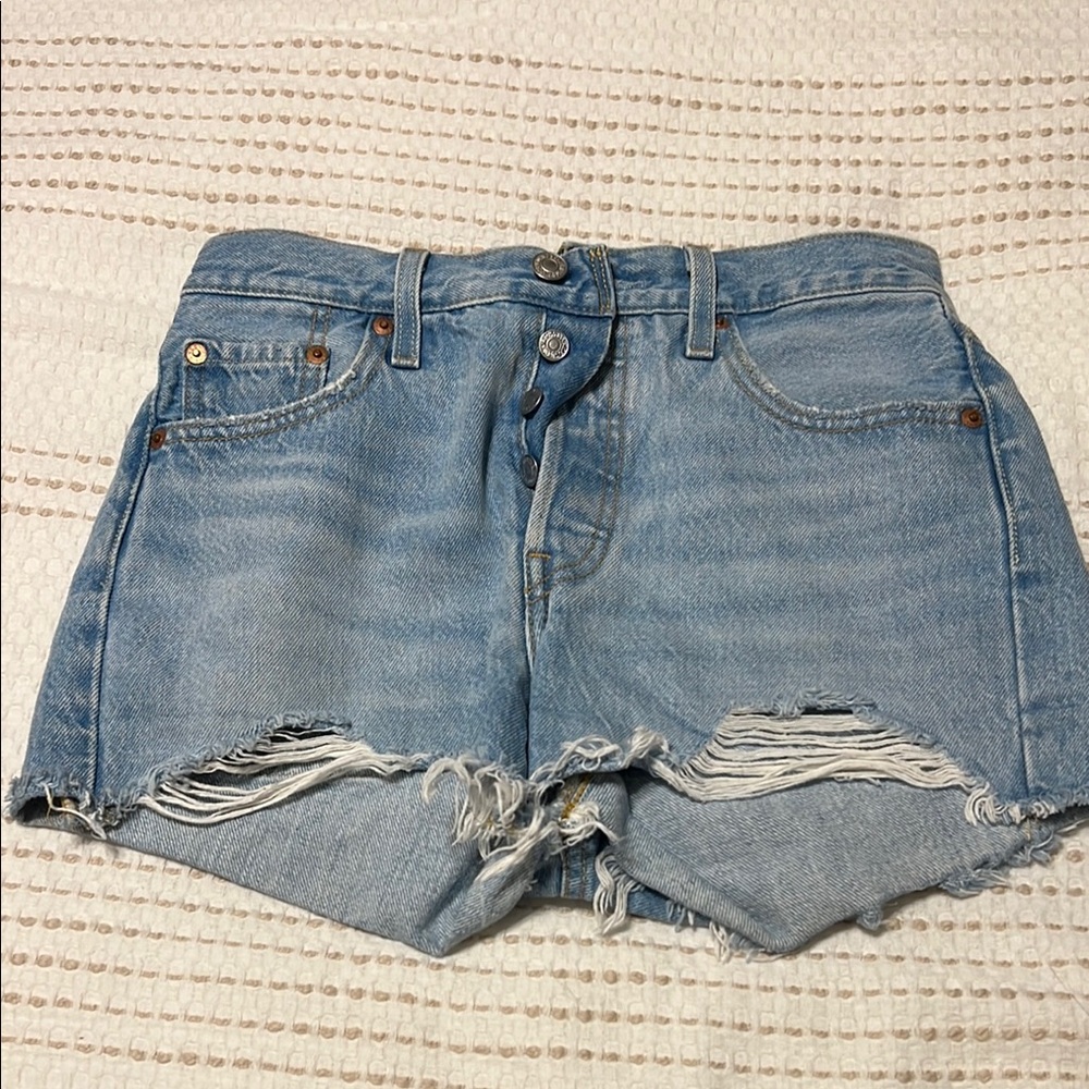 Levi's Blue Jean Shorts Distressed Cut-Off Style